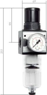 Filterregler, G 1/2", 0,5 - 10bar, Baureihe 2