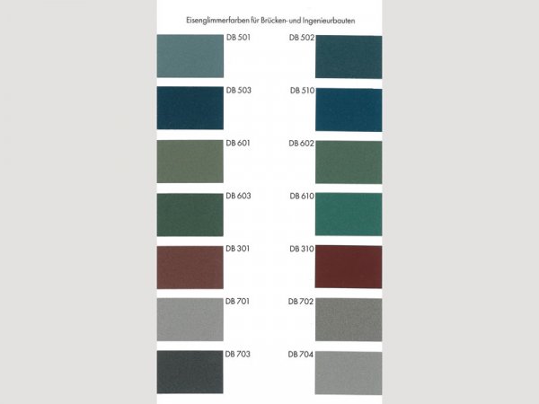 Farbfächer DB-Eisenglimmer mit 14 Farben