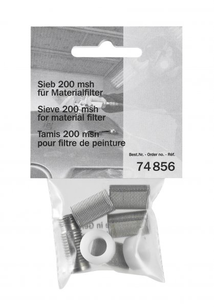 SATA Sieb-Set: Sieb 200 msh (4 Stück), Siebhalter (2 Stück), Schraube (1 Stück)