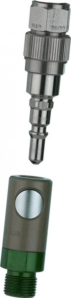 SATA Materialkupplung 3/8" (Außengewinde) mit Stecknippel G 3/8" (Innengewinde) und Sieb 60 msh