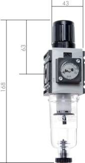 FUTURA Filterregler, IG 1/4", 0,5 - 8 bar, Baureihe 0