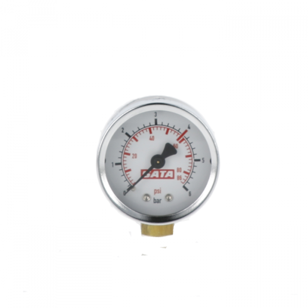 Manometer Ø 50 mm, max. 6 bar, roter Bereich 4 bar